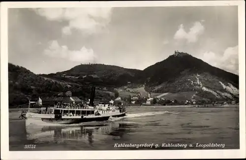 Ak Wien 19 Döbling Österreich, Kahlenberg, Leopoldsberg, Donaudampfer