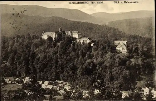 Ak Schwarzburg in Thüringen, Panorama vom Helenensitz