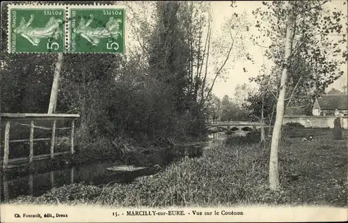 Ak Marcilly sur Eure Eure, Vue sur le Couénon