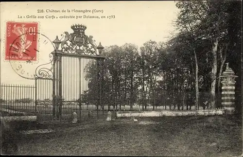 Ak Bosguérard de Marcouville Eure, Le Château de la Mésangère, La Grille aux Cerfs