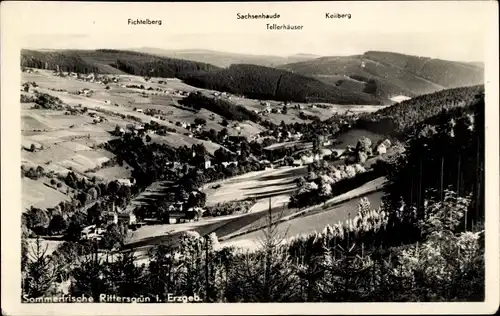 Ak Rittersgrün Breitenbrunn im Erzgebirge, Ort, Sachsenbaude, Tellerhäuser, Keilberg, Fichtelberg