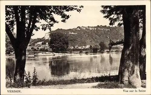 Ak Vernon Eure, Vue sur la Seine