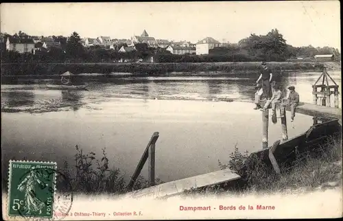 Ak Dampmart Seine et Marne, Bords de la Marne