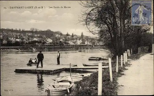 Ak Dampmart Seine et Marne, Bords de la Marne