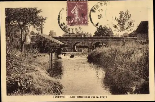 Ak Vibraye Sarthe, Coin pittoresque sur la Braye