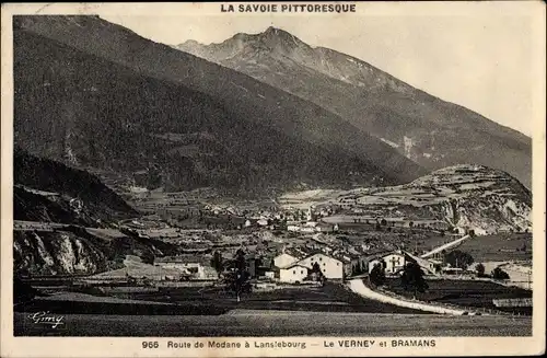 Ak Lanslebourg Mont Cenis Savoie, Panorama, Le Verney, Bramas