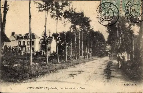 Ak Pont Herbert Manche, Avenue de la Gare