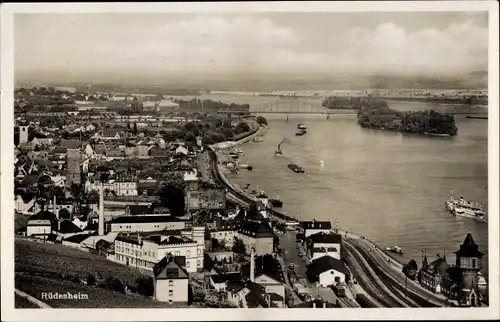 Ak Rüdesheim an der Nahe, Teilansicht, Vogelschau