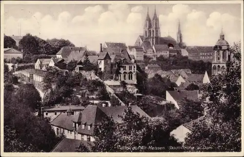 Ak Meißen Sachsen, Stadtkirche und Dom