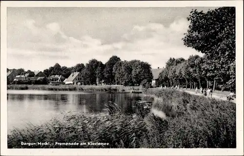 Ak Dargun Mecklenburg, Promenade mit Klostersee