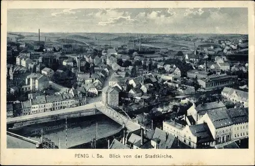 Ak Penig in Sachsen, Blick von der Stadtkirche auf die Stadt