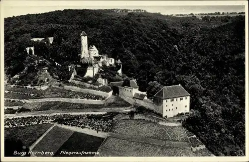 Ak Neckarzimmern im Neckartal, Burg Hornberg, Fliegeraufnahme
