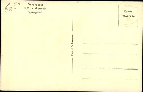 Ak Dordrecht Südholland Niederlande, R. K. Ziekenhuis, Voorgevel