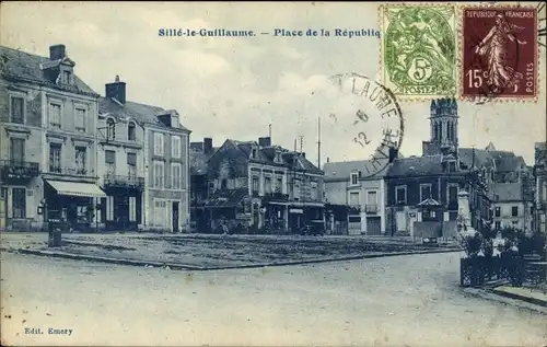 Ak Sillé-le-Guillaume Sarthe, Place de la Republique