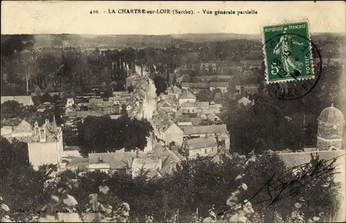 Ak La Chartre sur Loir Sarthe, Vue generale partielle