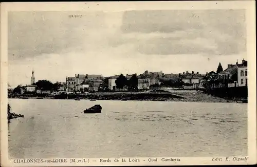 Ak Chalonnes Maine et Loire, Bords de la Loire, Quai Gambetta