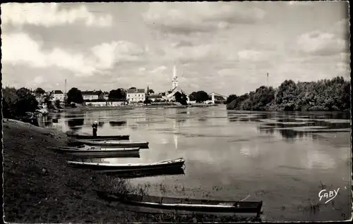 Ak Chalonnes Maine et Loire, Teilansicht, Loire, Boote