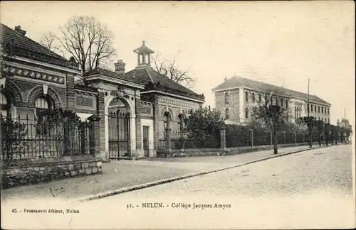 Ak Melun Seine et Marne, College Jacques Amyot