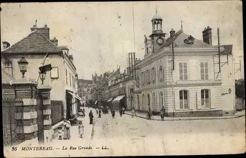 Ak Montereau Seine et Marne, La Rue Grande