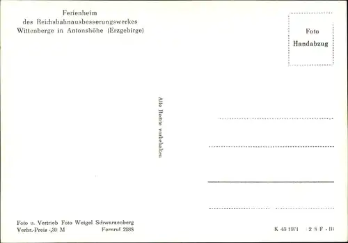 Ak Antonshöhe Breitenbrunn im Erzgebirge, Ferienheim, Speisezimmer