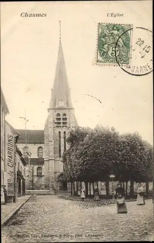 Ak Chaumes en Brie Seine et Marne, L´Église