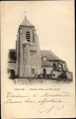 Ak Chaumes en Brie Seine et Marne, L´Église