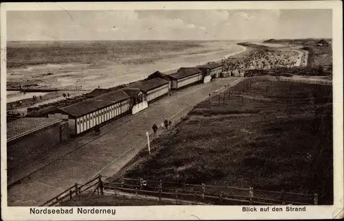 Ak Nordseebad Norderney, Blick auf den Strand