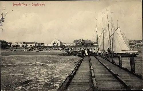 Ak Nordseebad Norderney, Segelbuhne