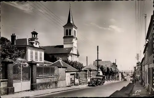 Ak La Queue les Yvelines, La Mairie, l'Ecole, l'Eglise