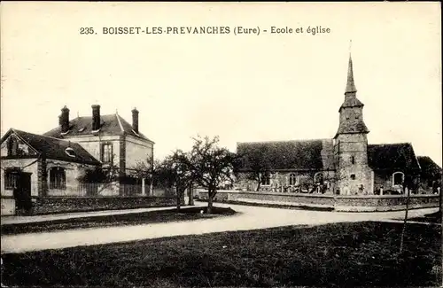 Ak Boisset Eure, Ecole et eglise