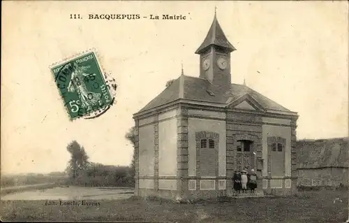 Ak Bacquepuis Eure, La Mairie