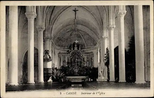 Ak Cande Maine et Loire, Kircheninneres
