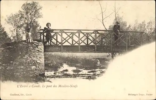 Ak Cande Maine et Loire, Le pont des Moulins Neufs