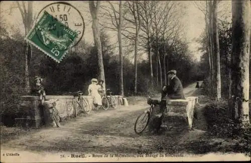 Ak Rueil Hauts-de-Seine, Route de la Malmaison, aux Etangs de St Cucufa