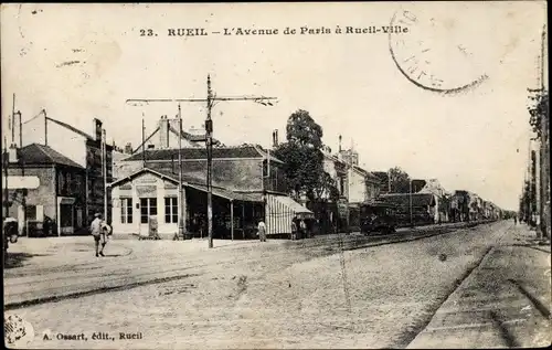 Ak Rueil Hauts-de-Seine, L'Avenue de Paris a Rueil Ville