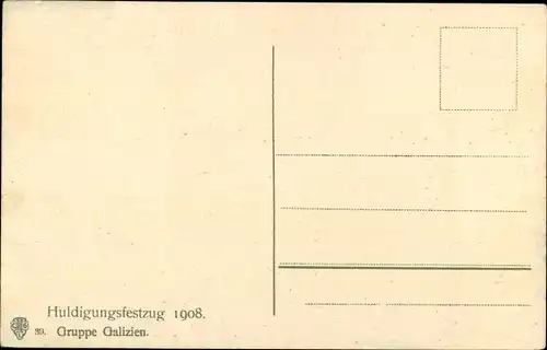 Ak Huldigungsfestzug 1908, Gruppe Galizien