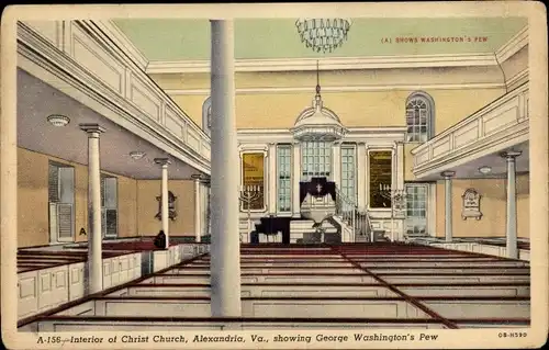 Alexandria New York USA, Showing George Washingtons Pew, Christ Church