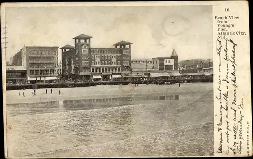 Ak Atlantic City New Jersey USA, Beach View from Youngs Pier