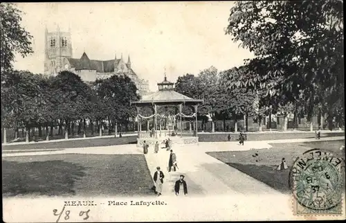 Ak Meaux Seine-et-Marne, Place Lafayette