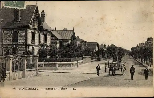 Ak Montereau Seine et Marne, Avenue de la Gare