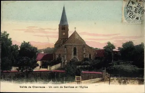 Ak Senlisse Yvelines, Un coin de Eglise de Senlisse