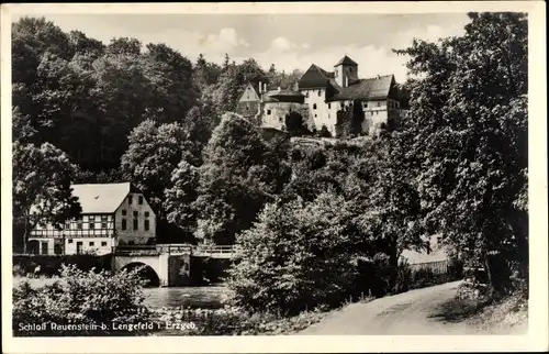 Ak Rauenstein Pockau Lengefeld im Erzgebirge Sachsen, Partie mit Schloss