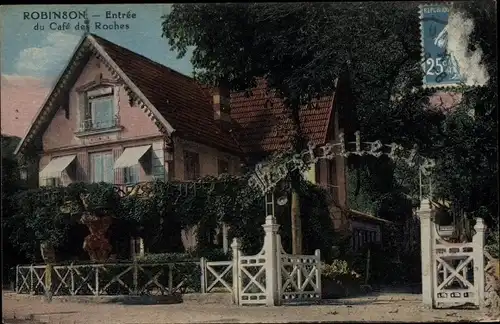 Ak Robinson Hauts de Seine, Entree du Cafe des Roches