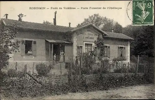 Ak Robinson Hauts de Seine, Foret de Verrieres, Poste Forestier de l'Obelisque