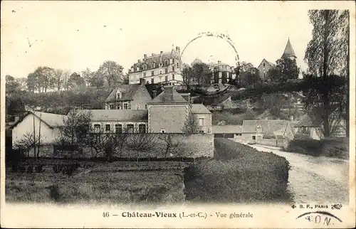 Ak Châteauvieux Loir-et-Cher, Gesamtansicht