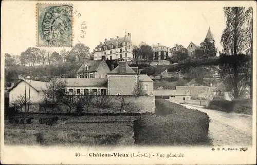 Ak Châteauvieux Loir-et-Cher, Gesamtansicht