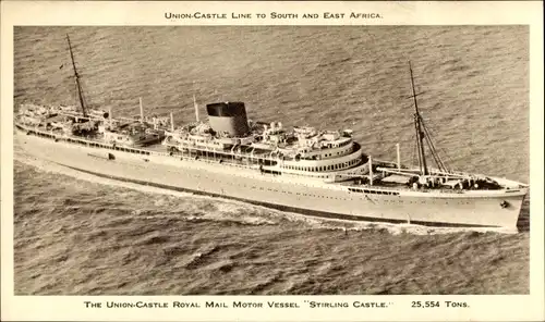 Ak Dampfschiff Stirling Castle, Union Castle Line UC
