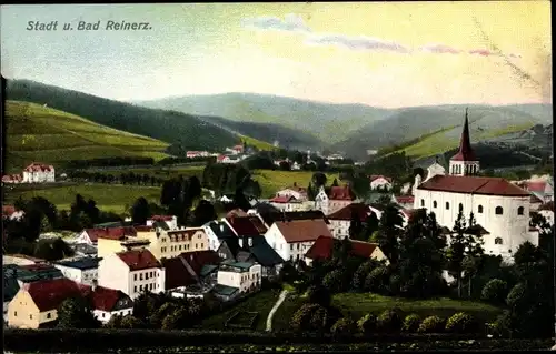 Ak Duszniki Zdrój Bad Reinerz Schlesien, Panorama vom Ort, Zieher 667