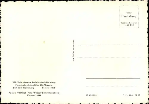 Ak Antonshöhe Breitenbrunn im Erzgebirge, Ferienheim, Fichtelberg