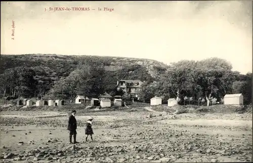 Ak St Jean le Thomas Manche, La Plage